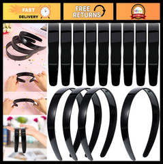 20 Pcs 1 Inch Black Plastic Headbands for Women – DIY Craft Hair Accessories