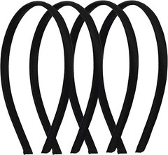 Motique Accessories Thin Headbands for Women Solid Satin 4 Pack