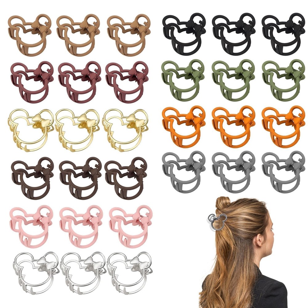 30 PCS Mouse Lady Thick Hair Barrette Mouse Lady Thin Thick Curly Vintage ABS Re