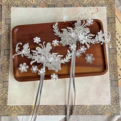 Chinese Hanfu Traditional Vintage Alloy Tassel Crown Hairpin