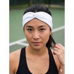PrinceTech Headband White Twist Front Athletic Tennis Hairband PRNCWA003