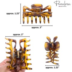 French Medium 3″ Celluloid No Slip Grip Covered Spring Jaw Hair Claw Durable …