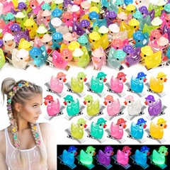 42pc Sprouts Mini Glow Turtle Rave Hair Clips Festival Women