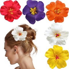 5PCS Hawaiian Hair Clips Women Flower Hair Clips Artificial Flower Plumeria Claw