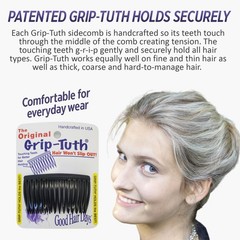 the Original Grip-Tuth Hair Combs, Set of 2, 40417 Shell 3 1/4″ Wide