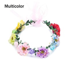 Rose Flower Crown Bridal Halo Headpiece Bohemia Garland Girls Floral Wreath