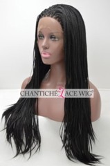 Micro Braided Lace Wig Micro Braided Synthetic Lace Front Wigs Black Women 20”