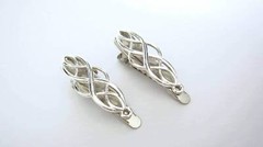 2 extra tiny small silver metal celtic infinity knot hair clip for fine thin