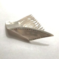French Fashion Hair Side Comb Large Curved Fancy Wing Crystal New Made in France