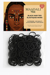 300 Black Hair Ties – Small Strong Rubber Bands for Thick, Curly & Afro Hair, Br