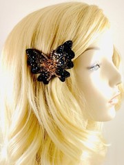HANDMADE BUTTERFLY Hair Clip Hairpin use Swarovski Crystal Elegant Nave Blue B6