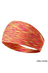 Women Activewear Training Headband STATIC PRINT 8.5 INCH One Size Coral Fuchsia
