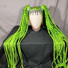 Braid Rhinestone Costume Headwear Dancer Nightclub Festival Rave Stage Headdress