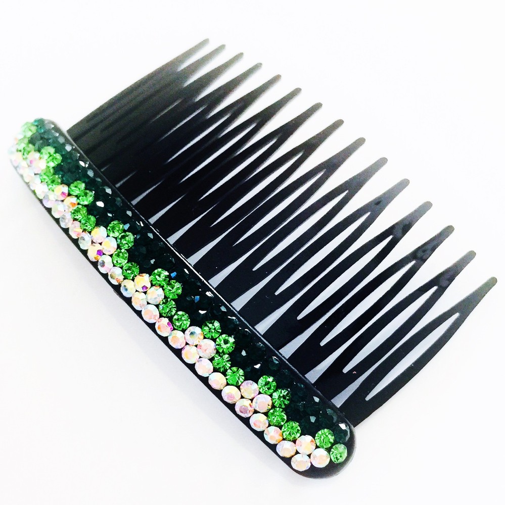 USA SELLER Hair Comb Rhinestone Crystal Party Fashion Cute Accessory Green AB