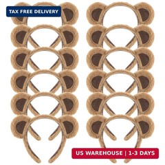 YARIEW 12pcs Bear Headbands for Women Animal Ears and Bear Ears Headband Plush H