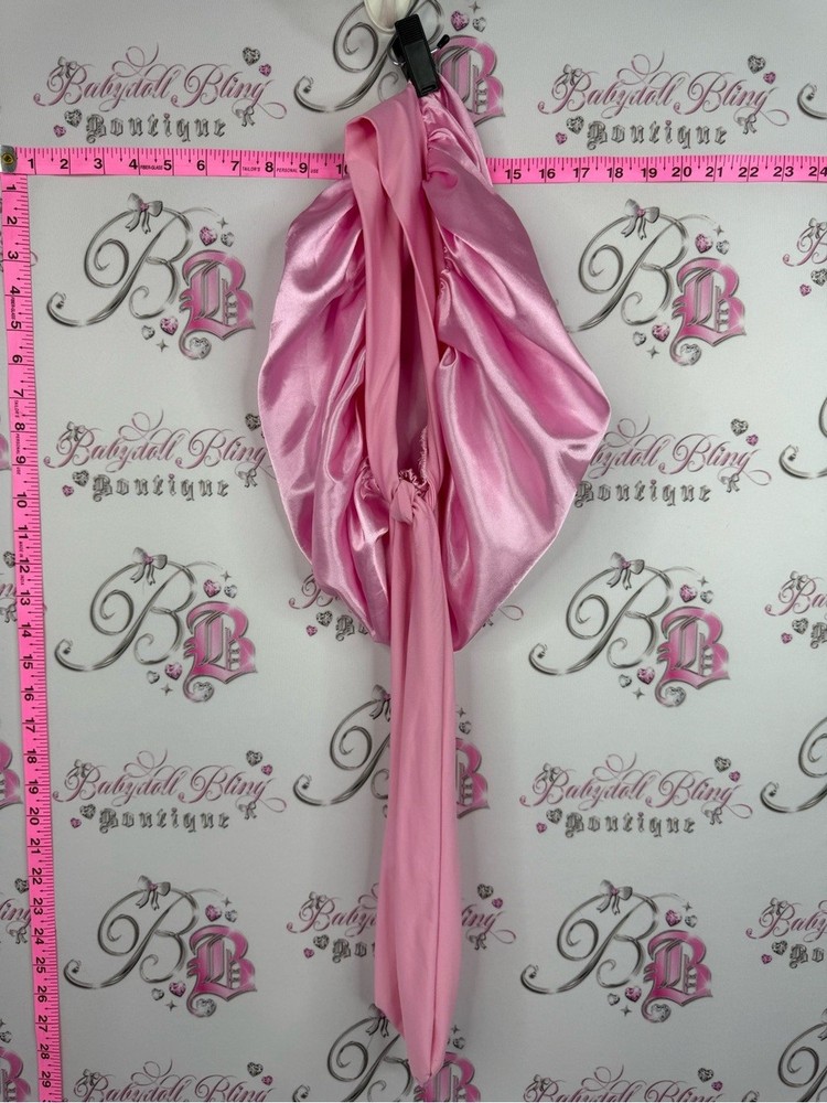 Hair turban wrap sleeping lounge shiny Satin Pink Durag Headwrap