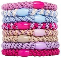 8 Pack Mixed Pastels Grab & Go Pony Prim Pastel Ponytail Holder Hair Ties