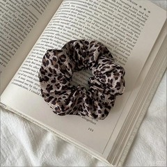 Vintage Leopard Print Large Scrunchie For Women Girls Sweet Hair Ornament.