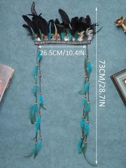 Indian Feather Headdress Boho Feather Headband Hippie Native American Headpie…