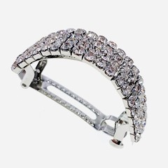 USA GLAM Ponytail BARRETTE Hair Clip Hairpin Rhinestone Crystal Silver E17