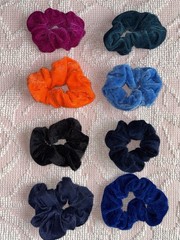 Scrunchies (Lot of 8) Velvet Hair Accessories Various Colors