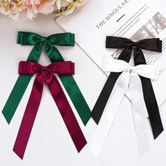 Satin Hair Accessories: 4 PCS Bowknot Barrettes With Long Tails for Women