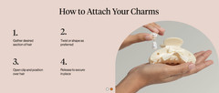 KitschPop Customizable Curved Claw Clip With Interchangeable Charms – Cream