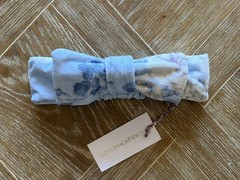 NWT $40 LoveShackFancy Handband w/ Bow, Whisper Blue, 100% Cotton