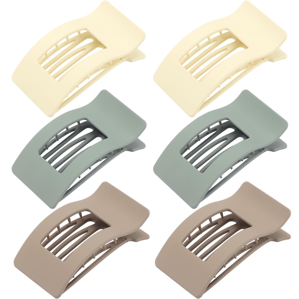 6 Pack Flat Hair Claws Clips for Women, Large Extra 6 Count (Pack of 1), H