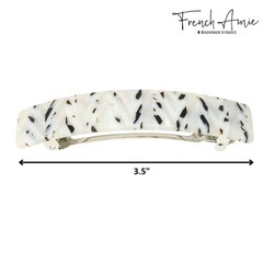 French Amie Oblong 3 1/2″ Celluloid Handmade Automatic Hair Barrette for Women