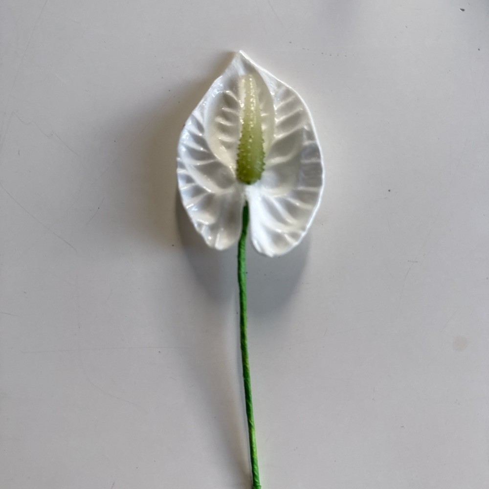 White Anthurium Hair Flower / Ear Piece – Hawaiian Tropical Accessory