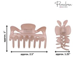 Parcelona French Classic Small 2.5″ Celluloid Set of 2 Jaw Hair Claws for Women