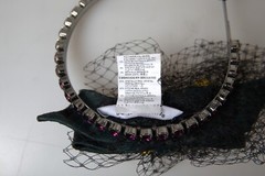 DOLCE & GABBANA Diadem Black Lemons Sicily Purple Crystal Net Headband 2970usd