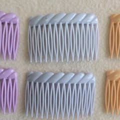 80’s Vintage Style Unbranded Side Hair Combs Rope Detail Pastel Colors Lot of 12