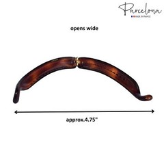 Parcelona French Small 3 ¾” Celluloid Set of 2 Banana Hair Clips for Women