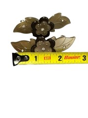 NEW hair clip accessories set of 2 brown flowers floral