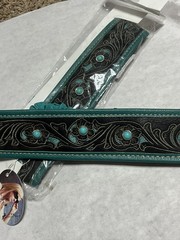 Montana West Headband teal studded – NWT western biker rhinestone embroidered