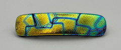 Iridescent Colorful Italian Fused Glass Hair Clip Barrette Handmade In Italy L1