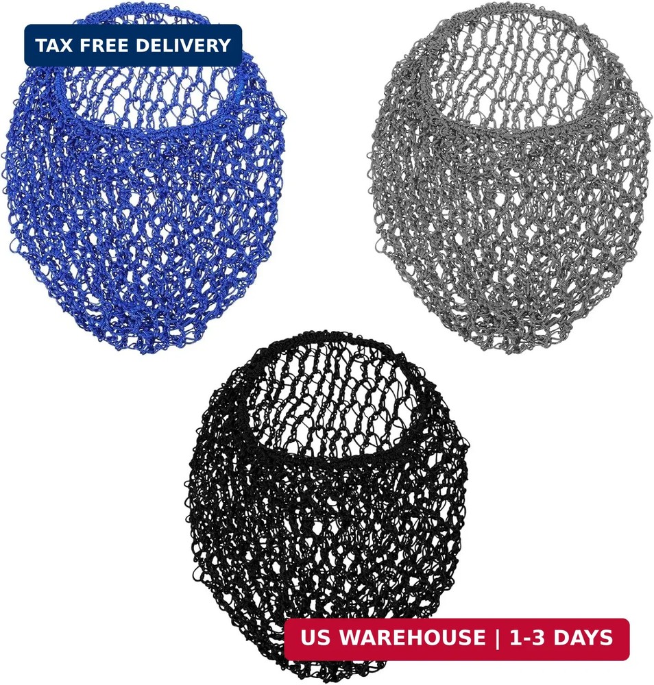 3 Pack Mesh Crochet Hair Net Rayon Knit Snoot Hat Hair Wrap for Women Sleeping,