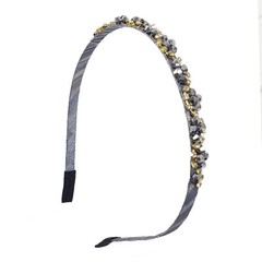 Thin Headband w/Rhinestones Beads Women Girls Metal Hairband Stylish Headband