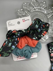 Scunci Scrunchie 1 Long Tie 3 Regular Size Bundle Bla Green Floral 4 Pc Set Lot