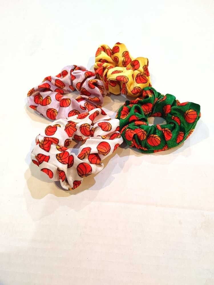 4 Pack Of Basketball Hair Scrunchies