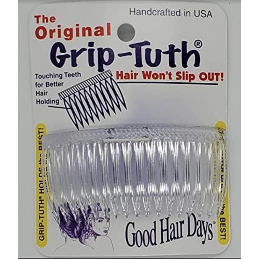 Grip-Tuth Combs – 3 1/4″ Side Combs, For All Types Of Hair, Set Of 2