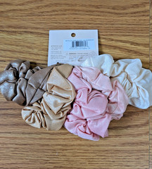 2 X 5 Pieces lot Metallic Scrunchie Kitsch Blush Mauve 10 total Summer Shimmer