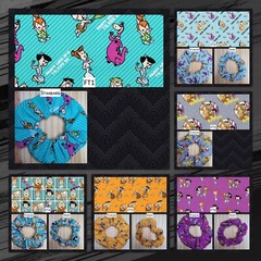Flintstones Scrunchies | Handmade in the USA | Long Lasting Silicone Elastic