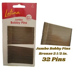 LATINA 2.5” Bobby Pins Bronze Hair Jumbo Bob Pins 32 Pack D459