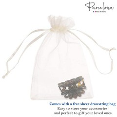 Parcelona French Plume Small Cellulose Jaw Hair Claw for Women and Girls