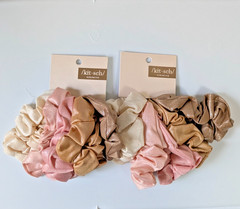 2 X 5 Pieces lot Metallic Scrunchie Kitsch Blush Mauve 10 total Summer Shimmer