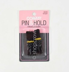 2 Pks CONAIR Pin & Hold Hair Pins – BLACK – 55305N – 100 Per Pack = 200 Total