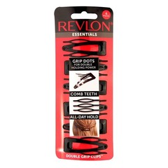 Revlon Double Grip Hair Clips 6 Count Non-Slip Strong Hold Styling Accessories